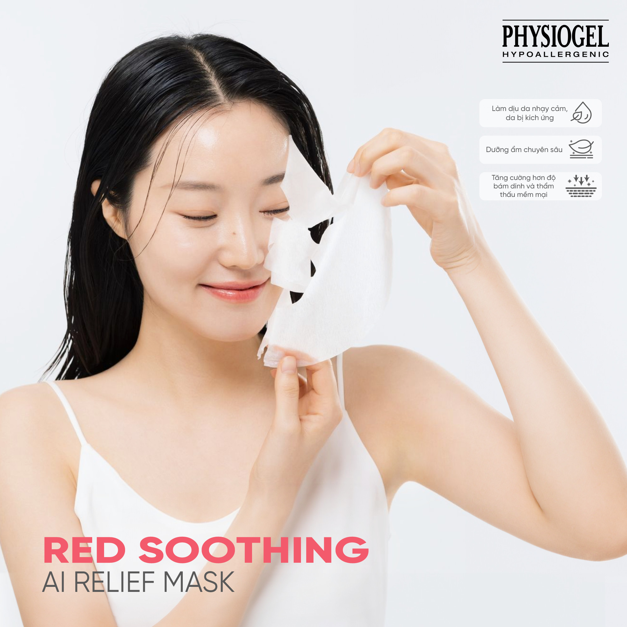 MẶT NẠ DƯỠNG ẨM VÀ LÀM DỊU DA PHYSIOGEL RED SOOTHING AI 27ML